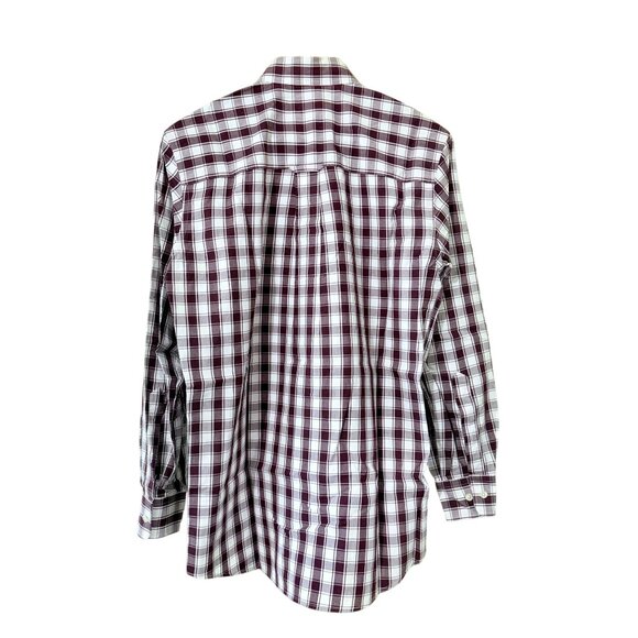 Pendleton Broadway Cloth Wrinkle Resistent Red White Plaid Button Down Medium - Picture 2 of 10